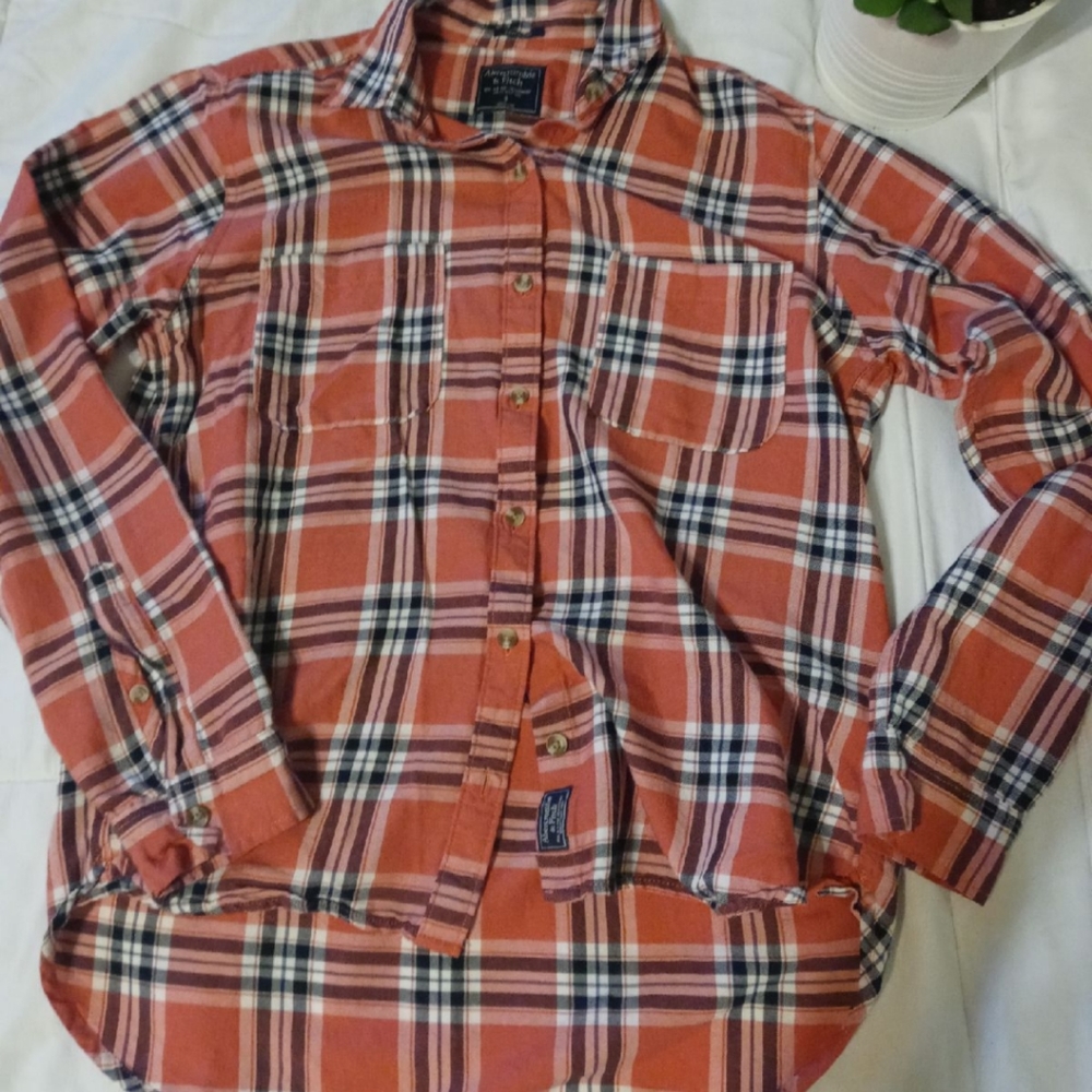 Abercrombie & Fitch Plaid Button Front Shirt S